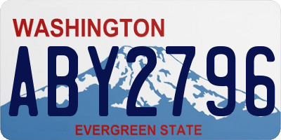 WA license plate ABY2796