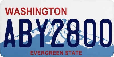 WA license plate ABY2800