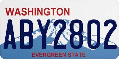 WA license plate ABY2802