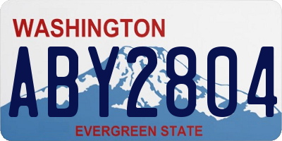 WA license plate ABY2804