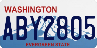 WA license plate ABY2805