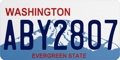 WA license plate ABY2807