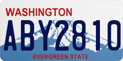 WA license plate ABY2810