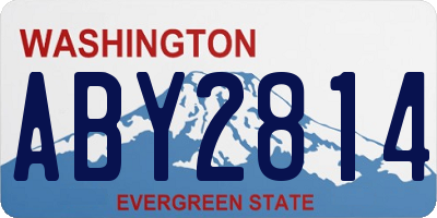 WA license plate ABY2814