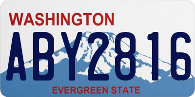 WA license plate ABY2816
