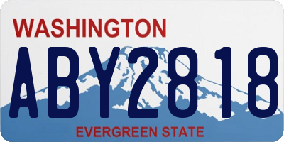 WA license plate ABY2818