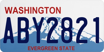 WA license plate ABY2821