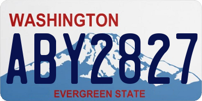 WA license plate ABY2827