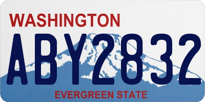 WA license plate ABY2832