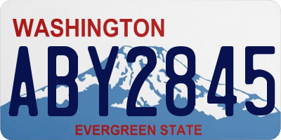 WA license plate ABY2845