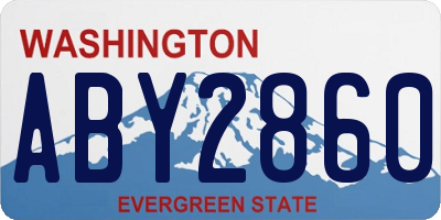 WA license plate ABY2860
