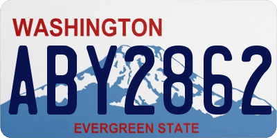 WA license plate ABY2862