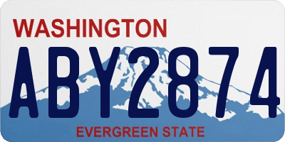 WA license plate ABY2874