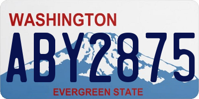 WA license plate ABY2875