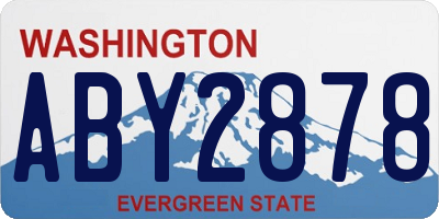 WA license plate ABY2878