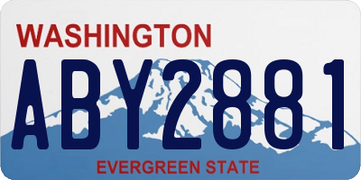 WA license plate ABY2881