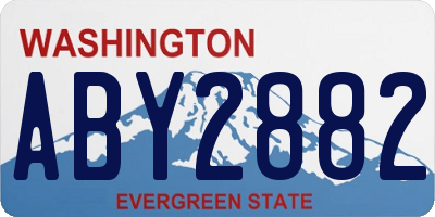 WA license plate ABY2882