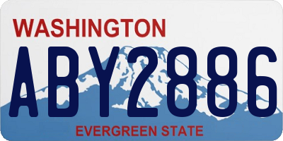 WA license plate ABY2886