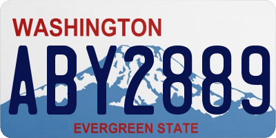 WA license plate ABY2889