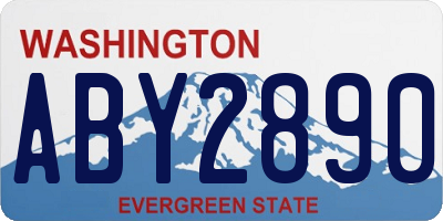 WA license plate ABY2890
