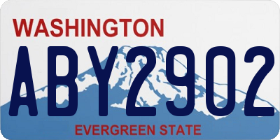 WA license plate ABY2902