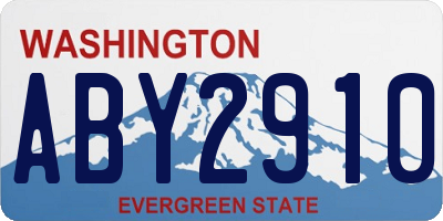 WA license plate ABY2910