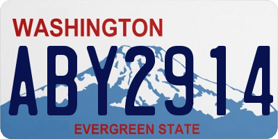 WA license plate ABY2914