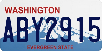 WA license plate ABY2915
