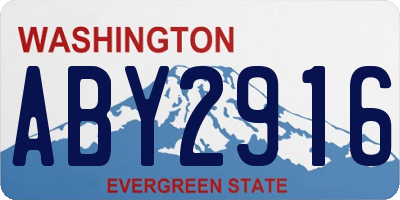WA license plate ABY2916