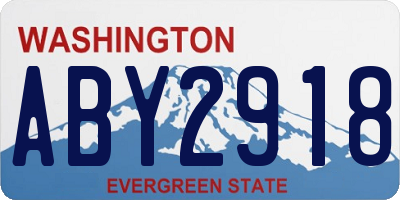 WA license plate ABY2918