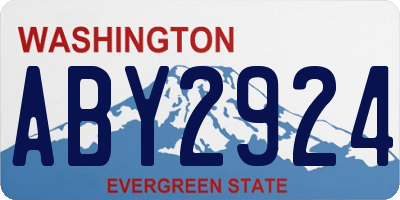 WA license plate ABY2924
