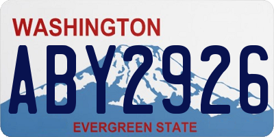 WA license plate ABY2926