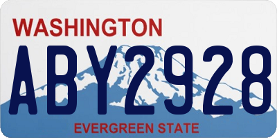 WA license plate ABY2928