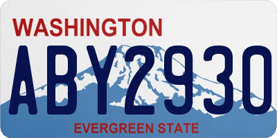 WA license plate ABY2930