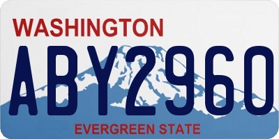 WA license plate ABY2960