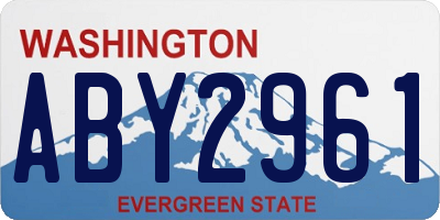 WA license plate ABY2961