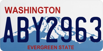 WA license plate ABY2963