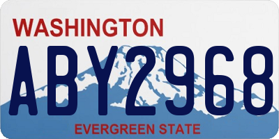 WA license plate ABY2968