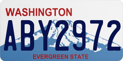 WA license plate ABY2972
