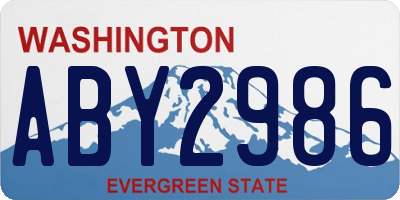 WA license plate ABY2986