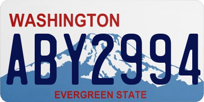 WA license plate ABY2994
