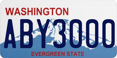 WA license plate ABY3000