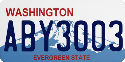 WA license plate ABY3003