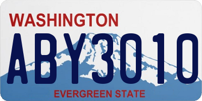 WA license plate ABY3010