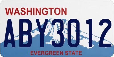 WA license plate ABY3012
