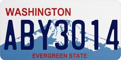WA license plate ABY3014