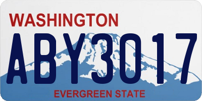 WA license plate ABY3017