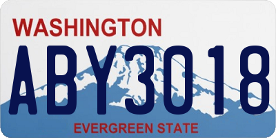 WA license plate ABY3018