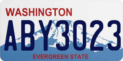 WA license plate ABY3023