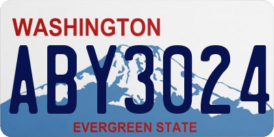 WA license plate ABY3024